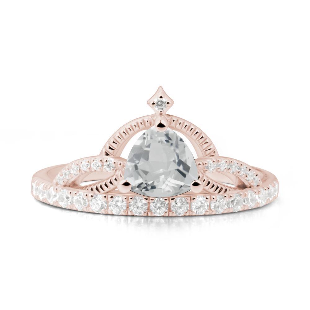 Tiara White Topaz Engagement Ring - LUO Jewelry #metal_14k rose gold