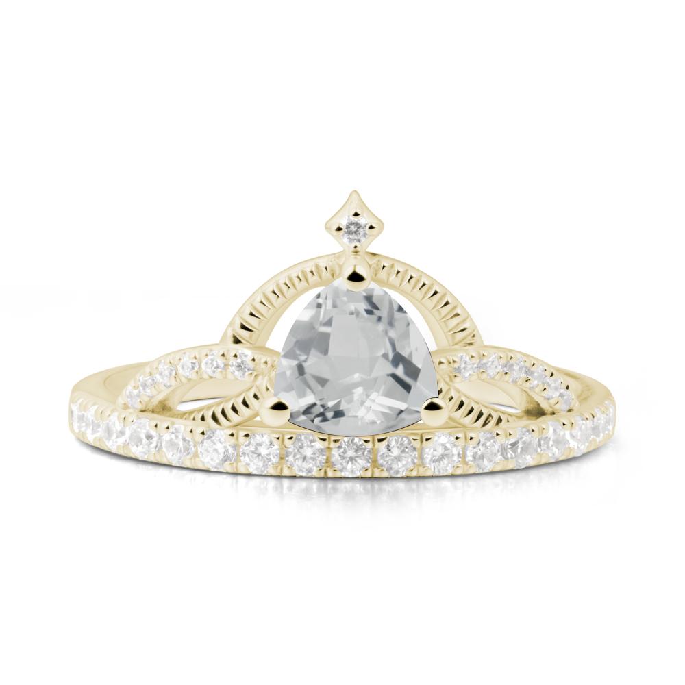 Tiara White Topaz Engagement Ring - LUO Jewelry #metal_14k yellow gold