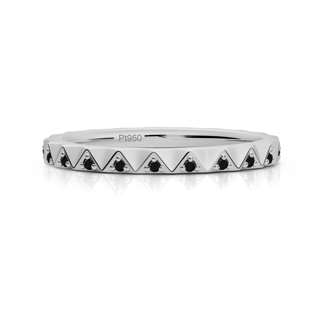 Round Black Spinel Stackable Ring - LUO Jewelry #metal_platinum