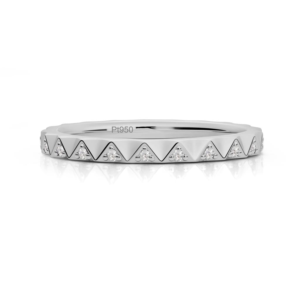 Cubic Zirconia Triangle Eternity Band - LUO Jewelry #metal_platinum