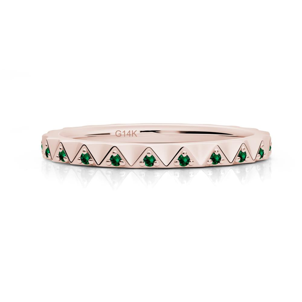Round Emerald Stackable Ring - LUO Jewelry #metal_14k rose gold