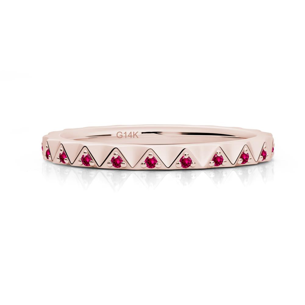 Ruby Triangle Eternity Band - LUO Jewelry #metal_14k rose gold