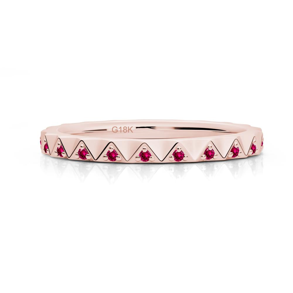 Ruby Triangle Eternity Band - LUO Jewelry #metal_18k rose gold