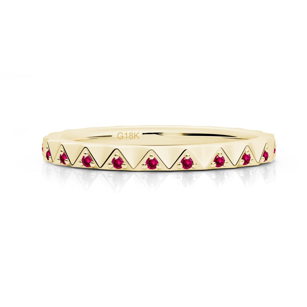 Ruby Triangle Eternity Band - LUO Jewelry #metal_18k yellow gold
