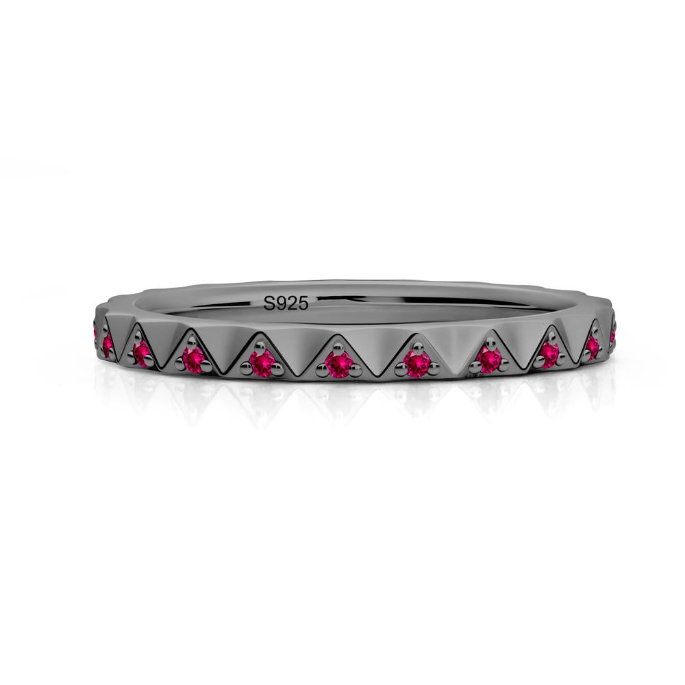 Ruby Triangle Eternity Band - LUO Jewelry #metal_black finish sterling silver