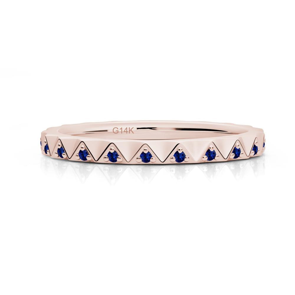 Sapphire Triangle Eternity Band - LUO Jewelry #metal_14k rose gold