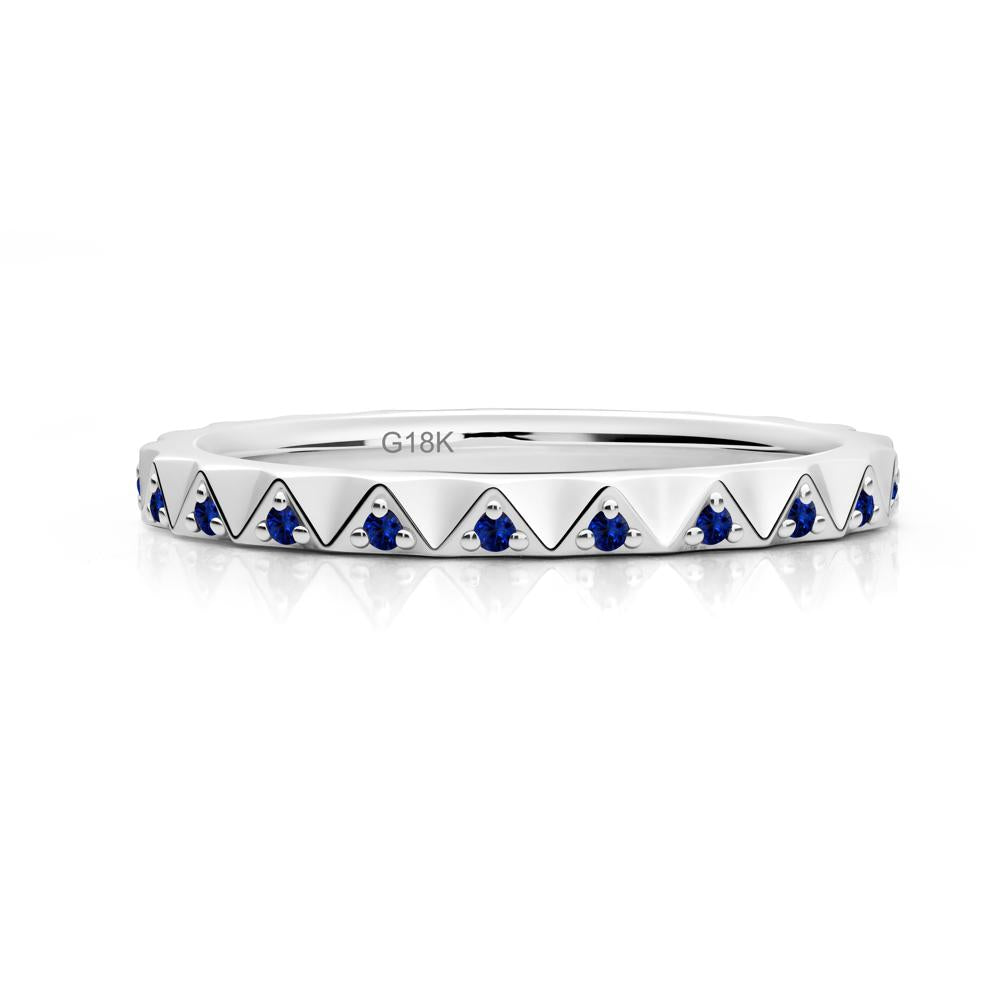 Sapphire Triangle Eternity Band - LUO Jewelry #metal_18k white gold