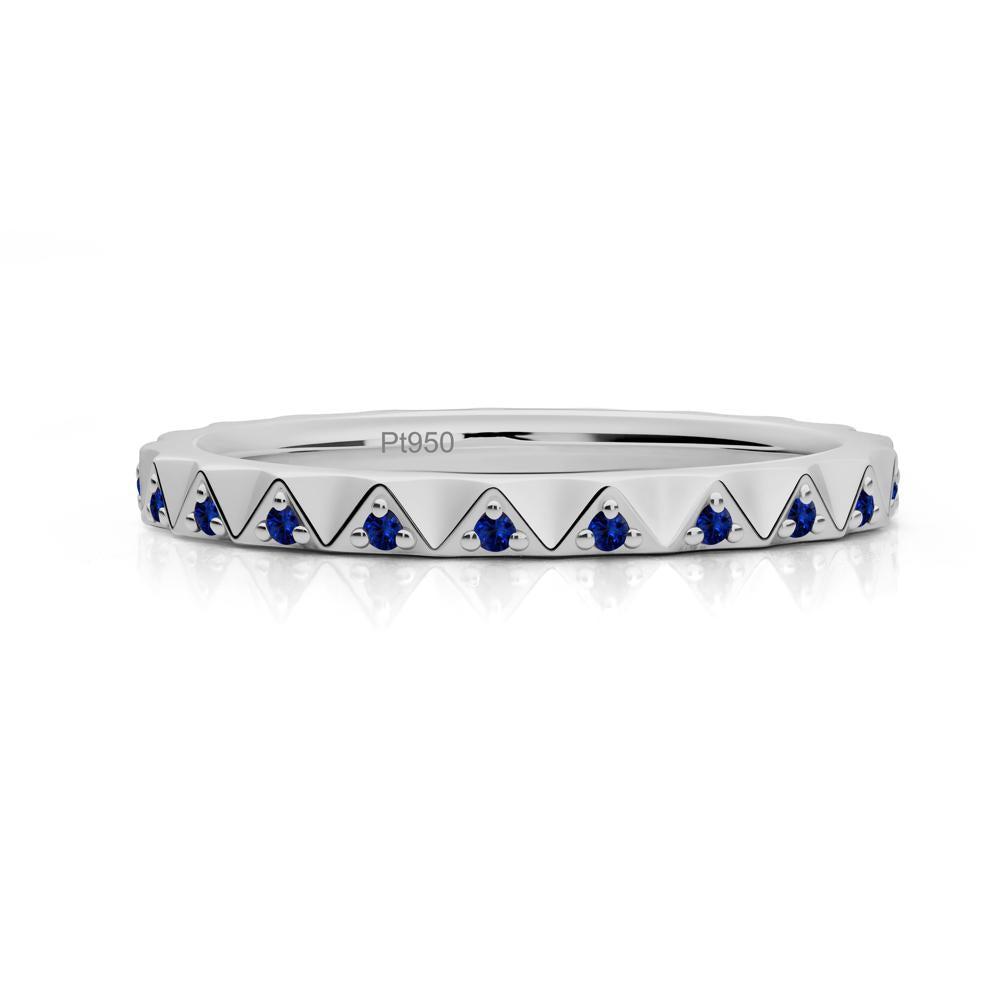 Sapphire Triangle Eternity Band - LUO Jewelry #metal_platinum