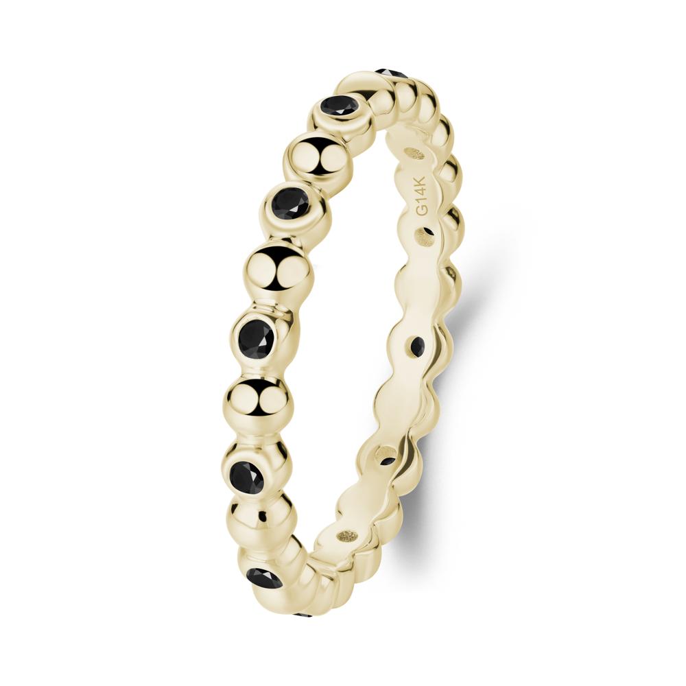 Minimalist Black Spinel Wedding Ring - LUO Jewelry #metal_14k yellow gold