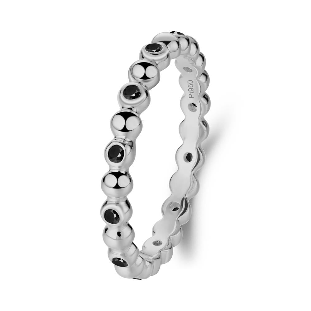 Minimalist Black Spinel Wedding Ring - LUO Jewelry #metal_platinum