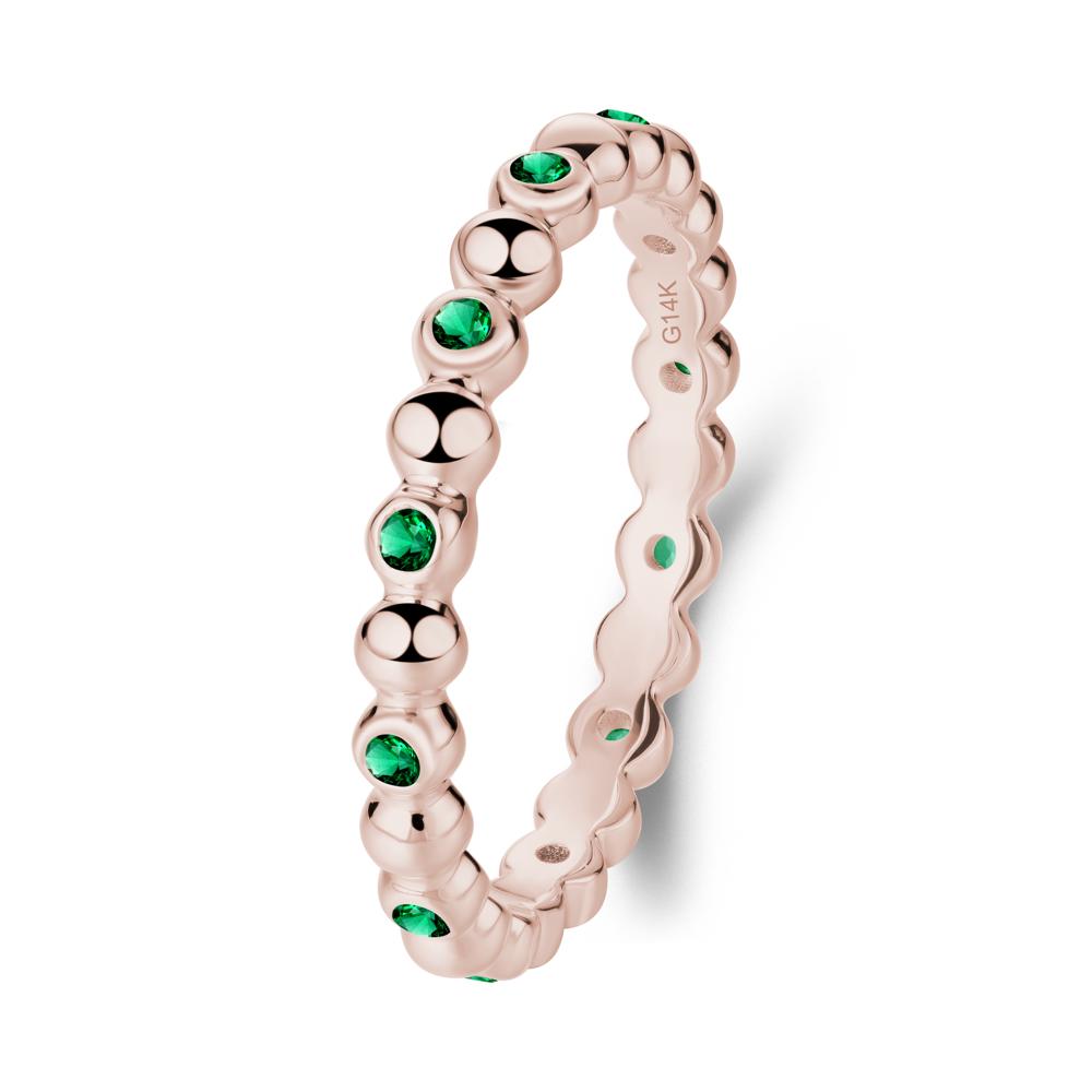 Minimalist Emerald Wedding Ring - LUO Jewelry #metal_14k rose gold