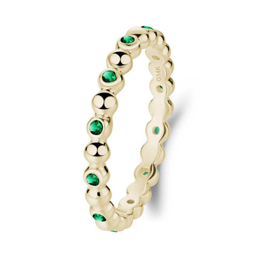 Minimalist Emerald Wedding Ring - LUO Jewelry #metal_14k yellow gold