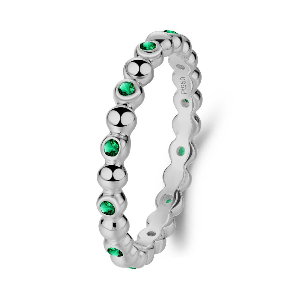 Minimalist Emerald Wedding Ring - LUO Jewelry #metal_platinum