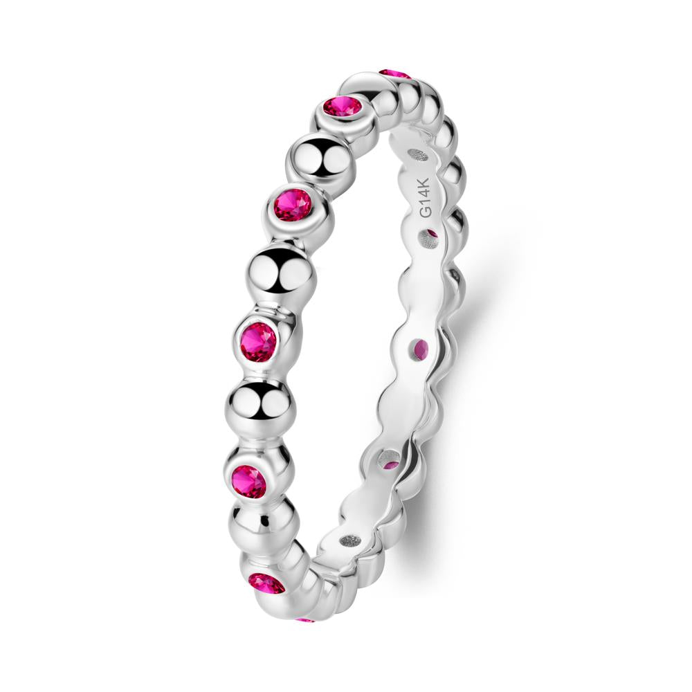 Ruby Bubble Ring - LUO Jewelry #metal_14k white gold