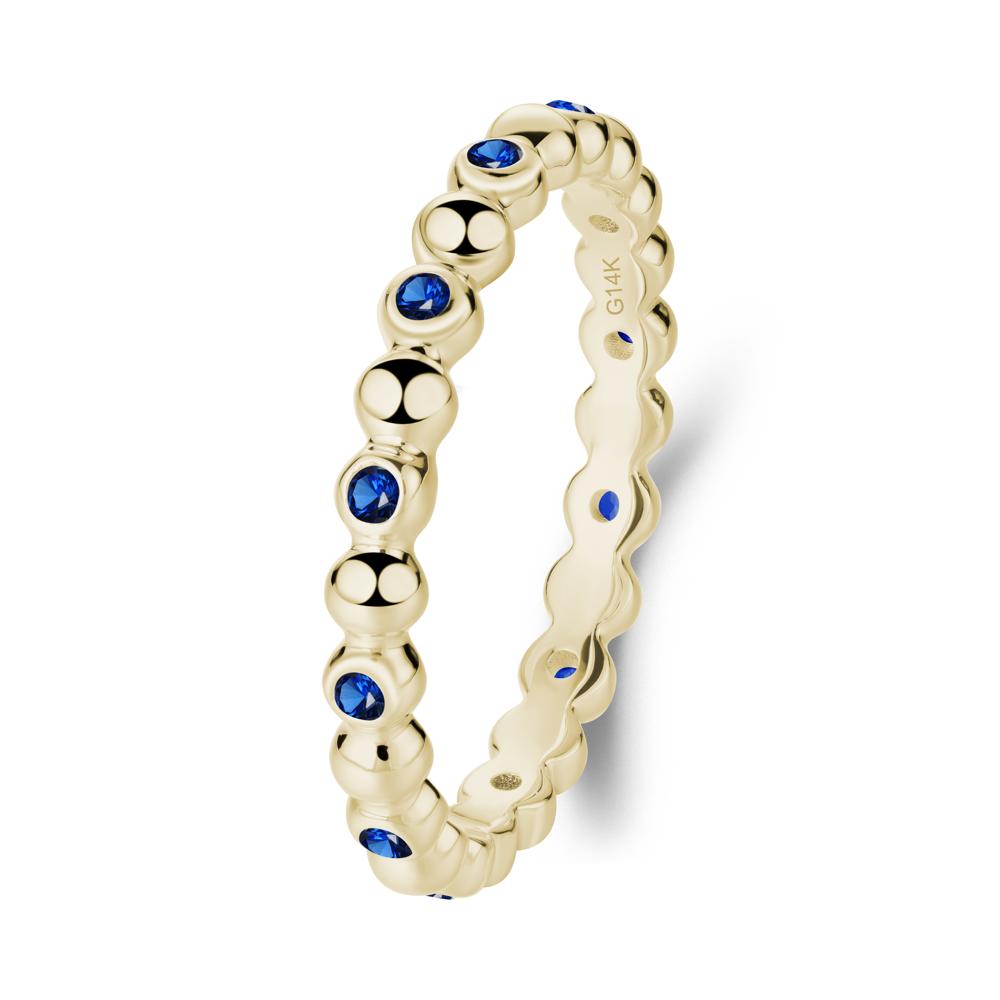 Minimalist Sapphire Wedding Ring - LUO Jewelry #metal_14k yellow gold