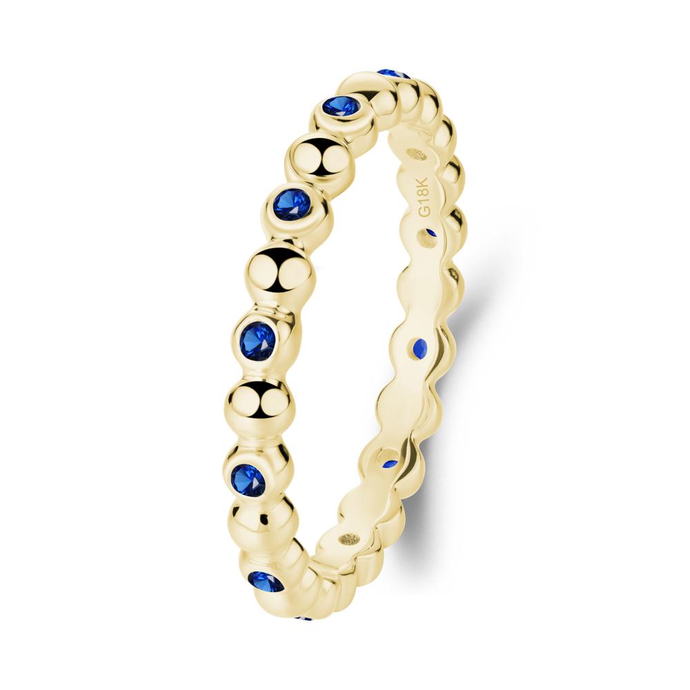 Minimalist Sapphire Wedding Ring - LUO Jewelry #metal_18k yellow gold