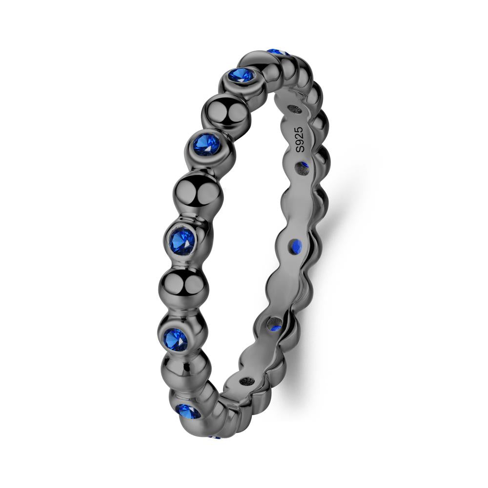 Minimalist Sapphire Wedding Ring - LUO Jewelry #metal_black finish sterling silver