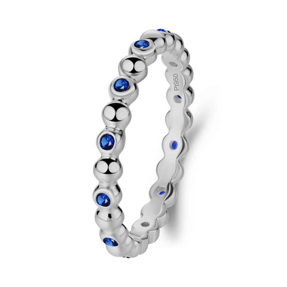 Minimalist Sapphire Wedding Ring - LUO Jewelry #metal_platinum