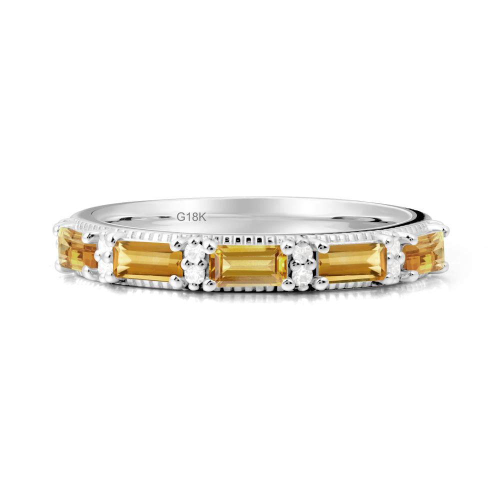 Citrine Milgrain Engagement Ring - LUO Jewelry #metal_18k white gold