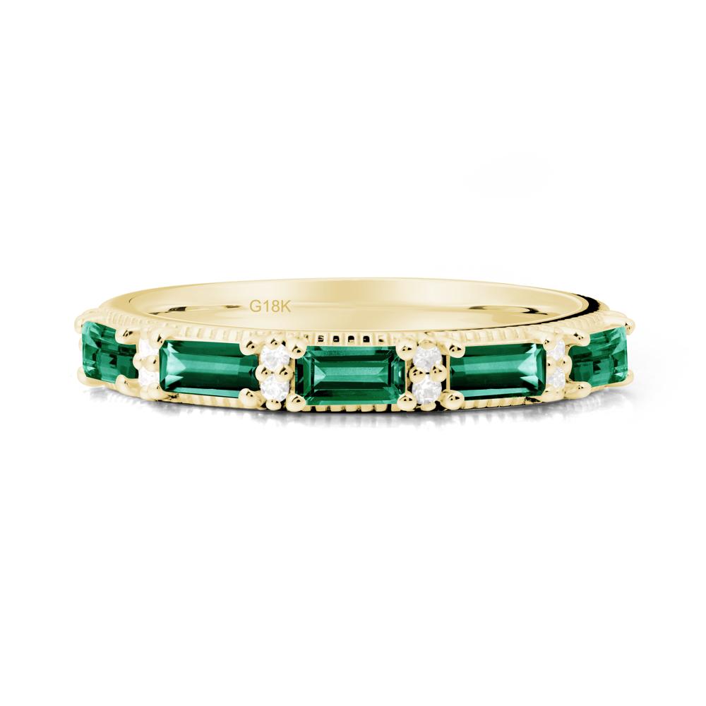 Baguette Emerald Eternity Ring - LUO Jewelry #metal_18k yellow gold