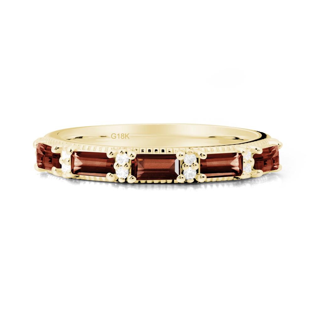 Baguette Garnet Eternity Ring - LUO Jewelry #metal_18k yellow gold