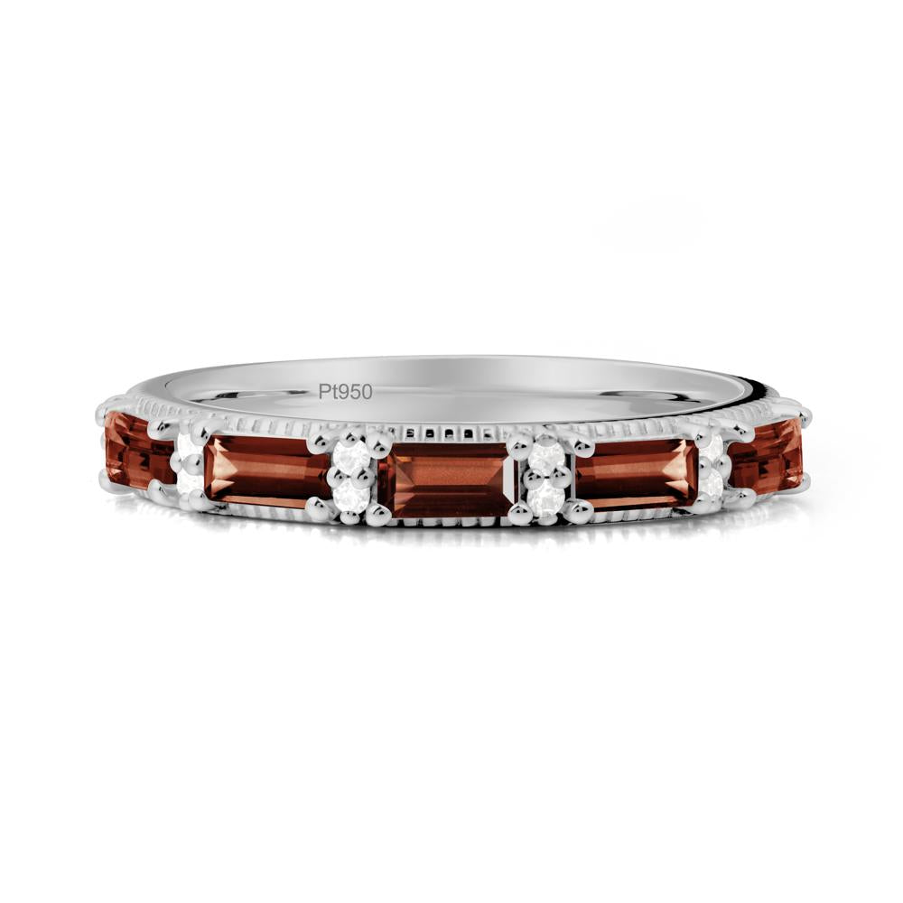Baguette Garnet Eternity Ring - LUO Jewelry #metal_platinum