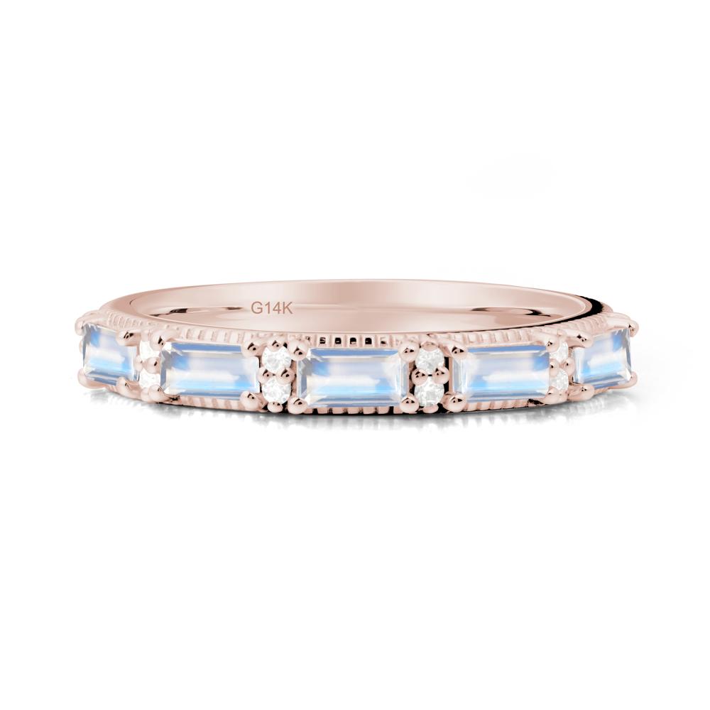Baguette Moonstone Eternity Ring - LUO Jewelry #metal_14k rose gold