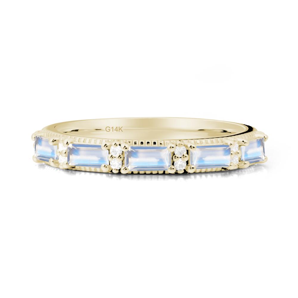 Baguette Moonstone Eternity Ring - LUO Jewelry #metal_14k yellow gold