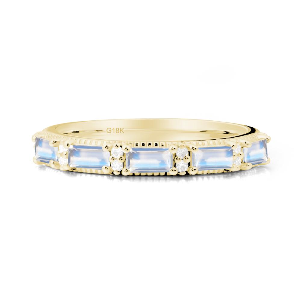 Baguette Moonstone Eternity Ring - LUO Jewelry #metal_18k yellow gold