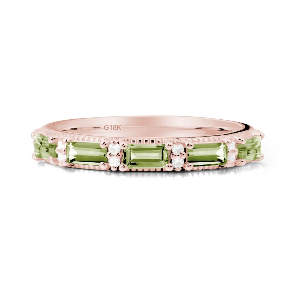 Peridot Milgrain Engagement Ring - LUO Jewelry #metal_18k rose gold