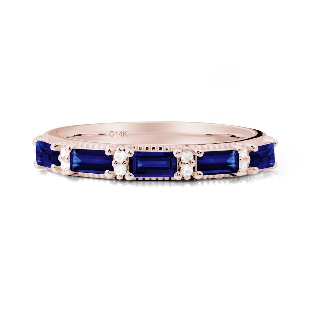 Baguette Sapphire Eternity Ring - LUO Jewelry #metal_14k rose gold