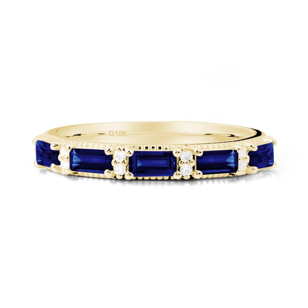 Baguette Sapphire Eternity Ring - LUO Jewelry #metal_18k yellow gold
