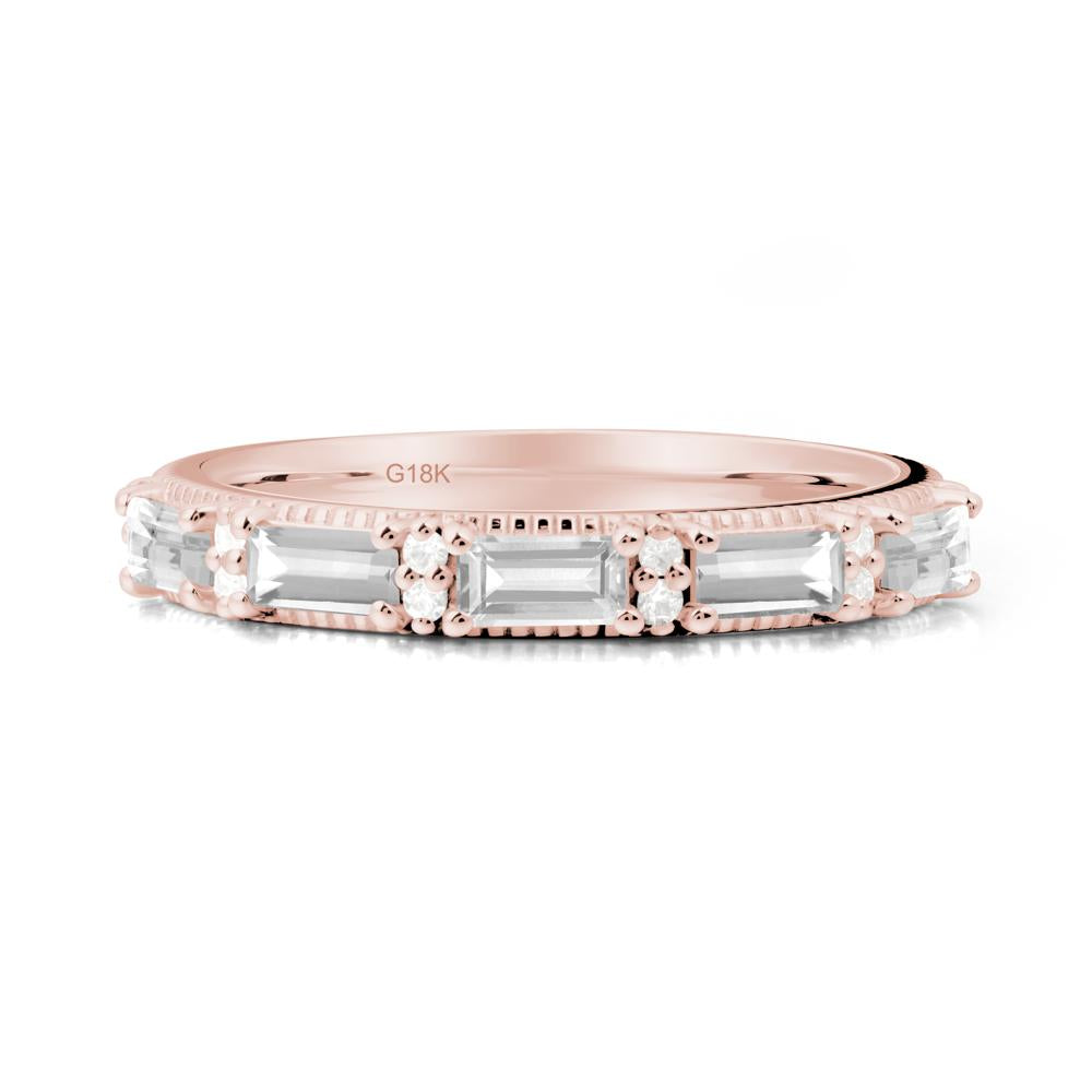 Baguette White Topaz Eternity Ring - LUO Jewelry #metal_18k rose gold