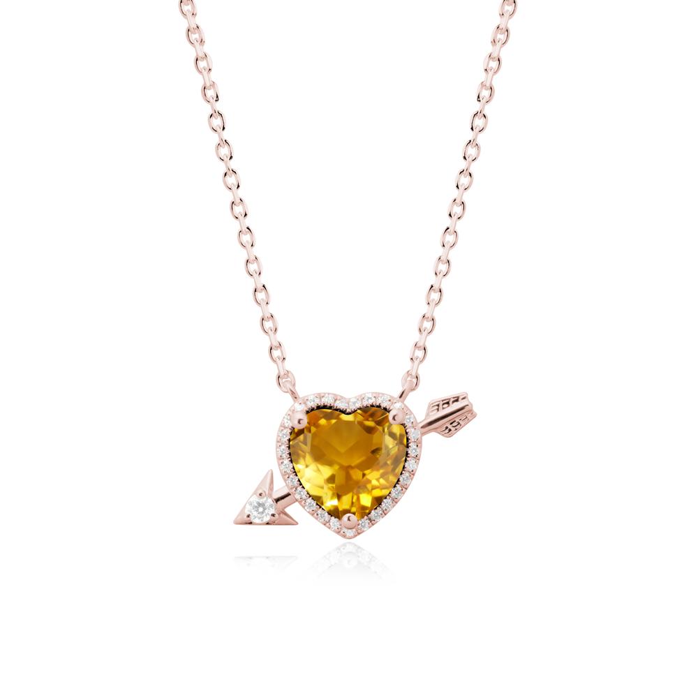 Cupid鈥橲 Arrow Heart Shaped Citrine Necklace - LUO Jewelry #metal_18k rose gold