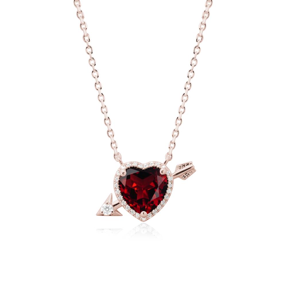 Cupid鈥橲 Arrow Heart Shaped Garnet Necklace - LUO Jewelry #metal_14k rose gold