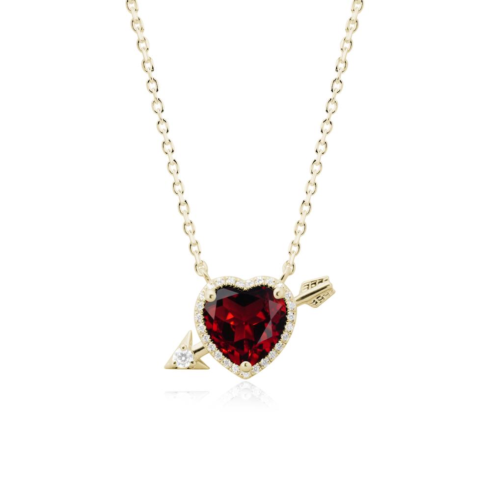 Cupid鈥橲 Arrow Heart Shaped Garnet Necklace - LUO Jewelry #metal_14k yellow gold