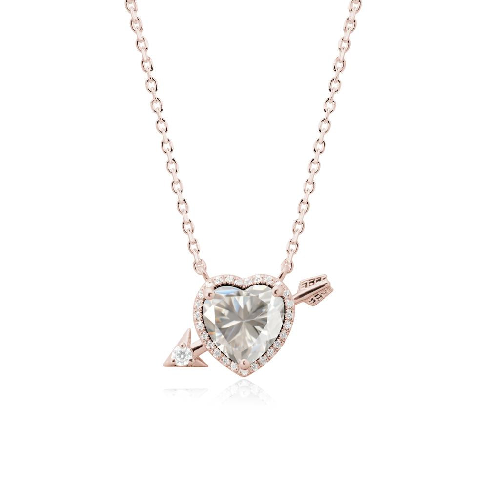 Cupid鈥橲 Arrow Heart Shaped Moissanite Necklace - LUO Jewelry #metal_14k rose gold