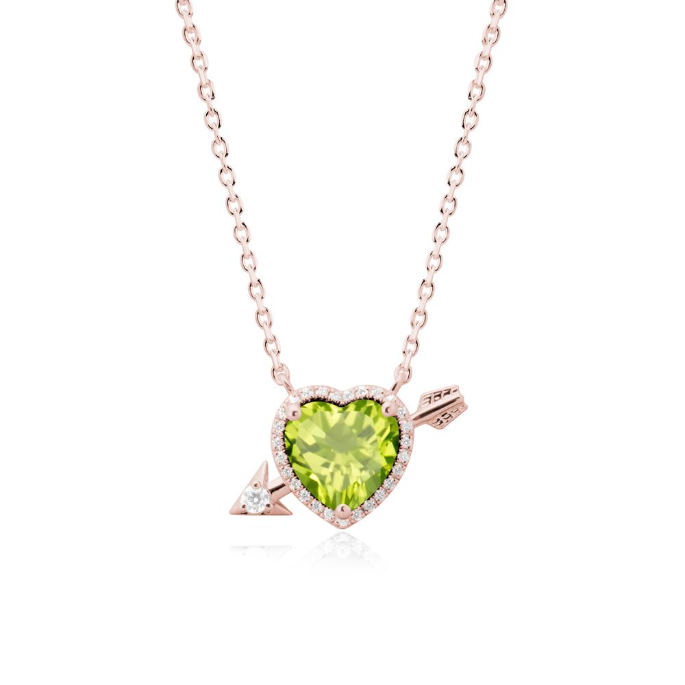 Cupid鈥橲 Arrow Heart Shaped Peridot Necklace - LUO Jewelry #metal_18k rose gold