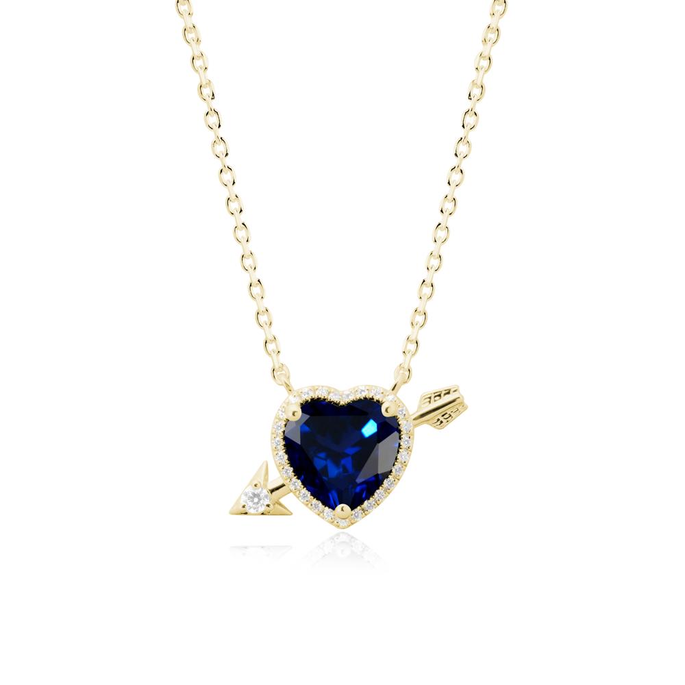 Cupid鈥橲 Arrow Heart Shaped Sapphire Necklace - LUO Jewelry #metal_18k yellow gold