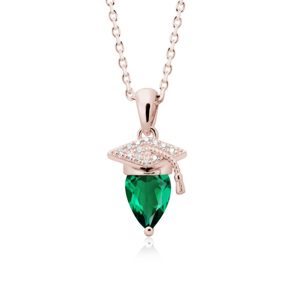 Graduation Gift Emerald Necklace - LUO Jewelry #metal_14k rose gold