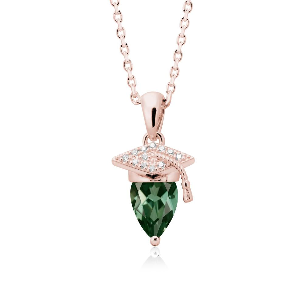 Graduation Gift Green Sapphire Necklace - LUO Jewelry #metal_18k rose gold