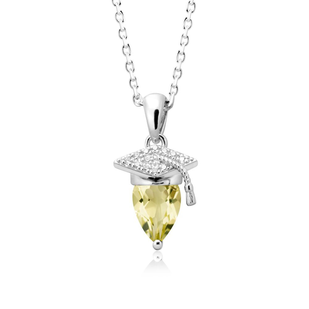 Pear Cut Lemon Quartz Graduation Necklace - LUO Jewelry #metal_sterling silver