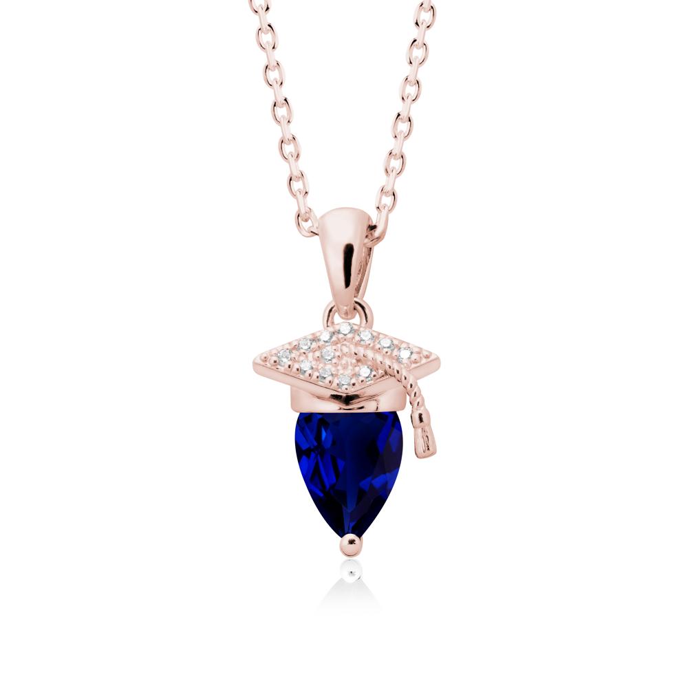 Pear Cut Sapphire Graduation Necklace - LUO Jewelry #metal_18k rose gold