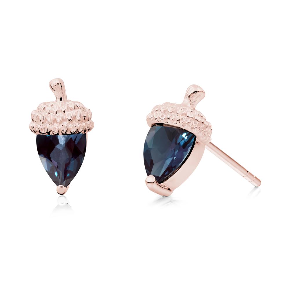 Pear Cut Alexandrite Acorn Stud Earrings - LUO Jewelry #metal_18k rose gold