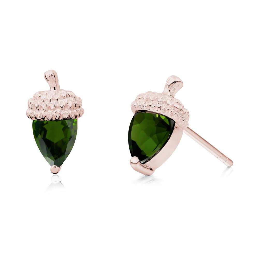 Diopside Acorn Earrings - LUO Jewelry #metal_14k rose gold