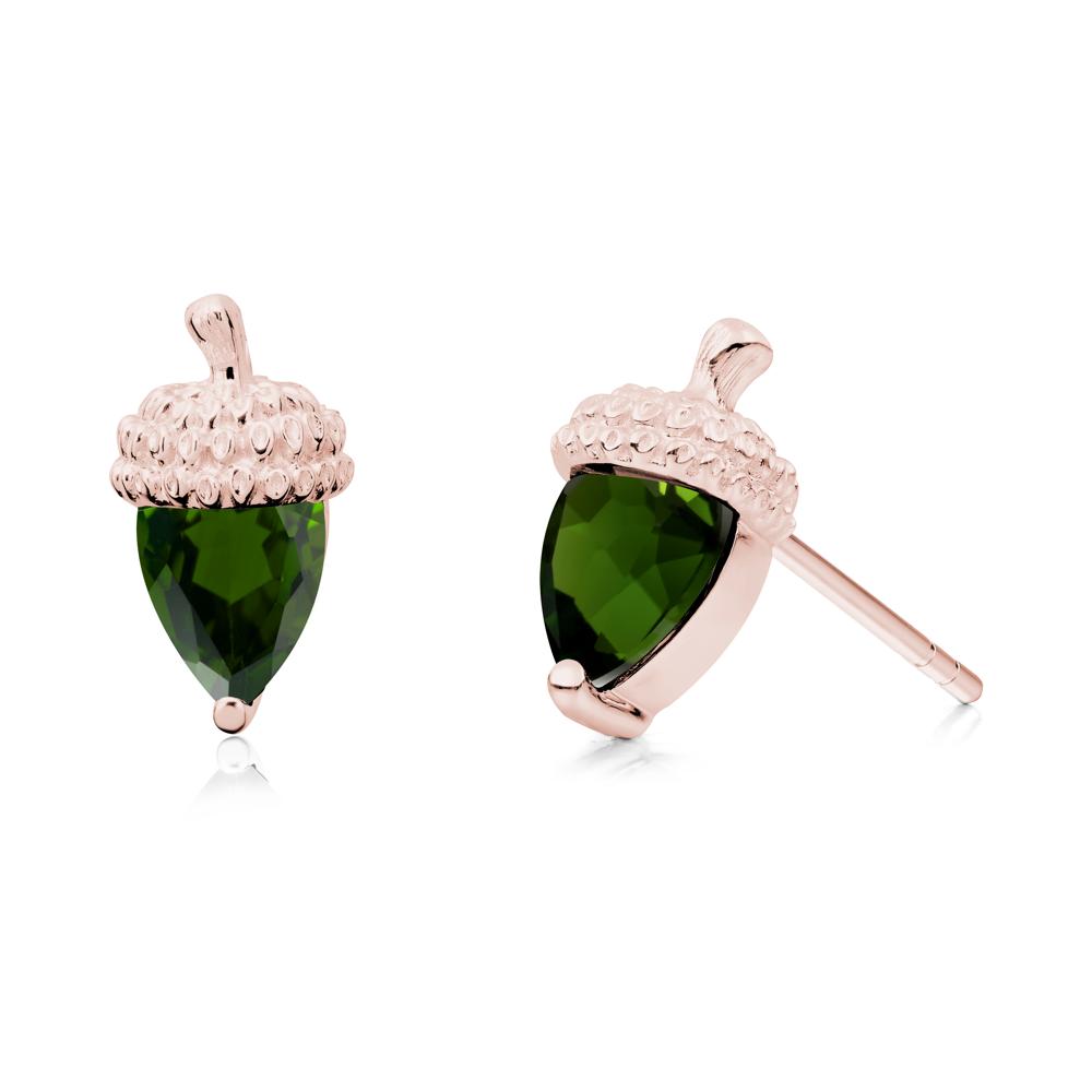 Diopside Acorn Earrings - LUO Jewelry #metal_18k rose gold