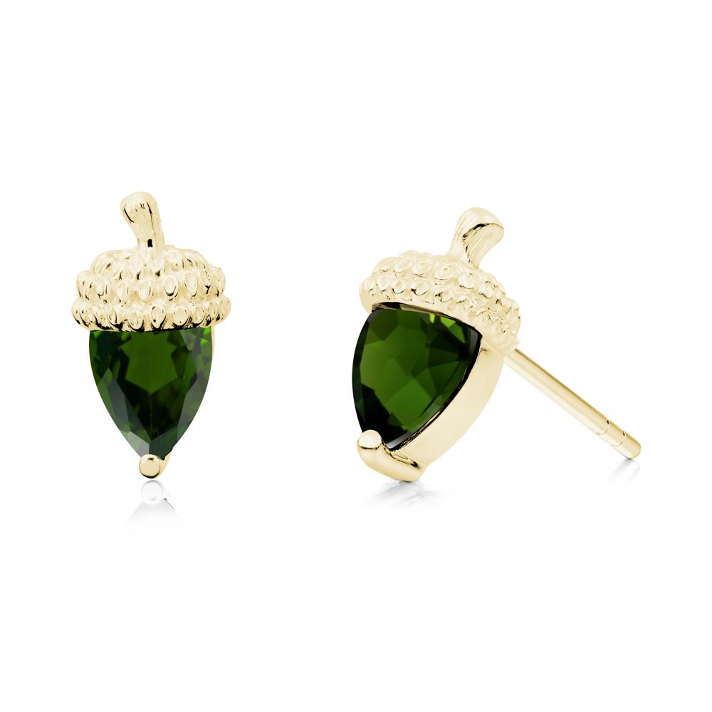 Diopside Acorn Earrings - LUO Jewelry #metal_18k yellow gold