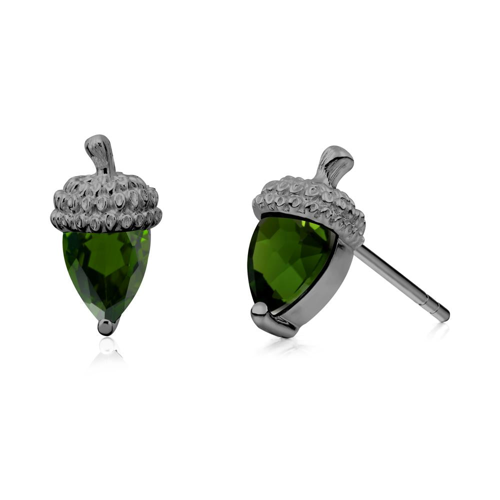 Diopside Acorn Earrings - LUO Jewelry #metal_black finish sterling silver