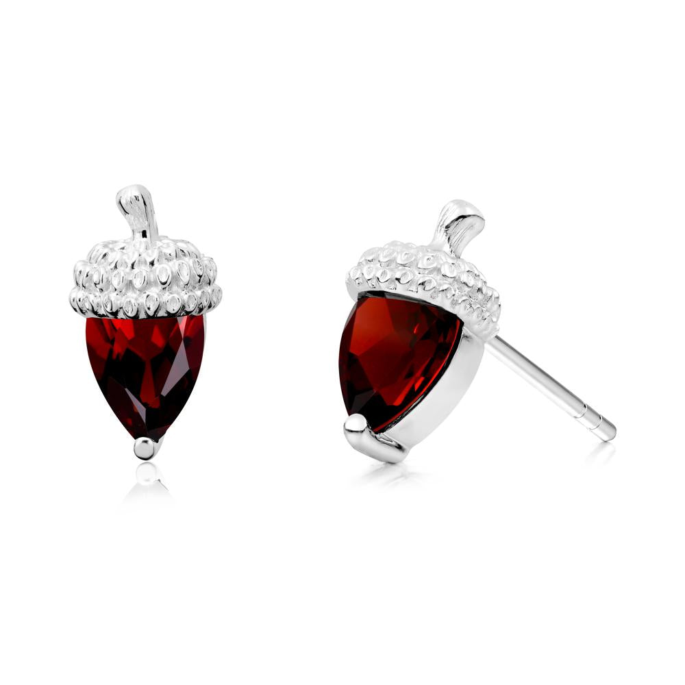 Garnet Acorn Earrings - LUO Jewelry #metal_18k white gold