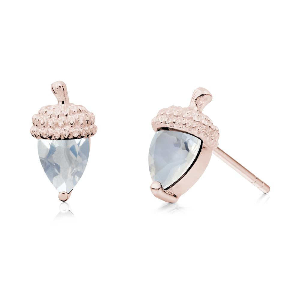 Pear Cut Moonstone Acorn Stud Earrings - LUO Jewelry #metal_14k rose gold